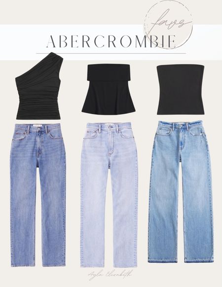 Sound of my favorite Abercrombie jeans! I wear a 26 long. These basic tops are so cute too! 

#LTKFindsUnder100 #LTKSaleAlert #LTKFindsUnder50