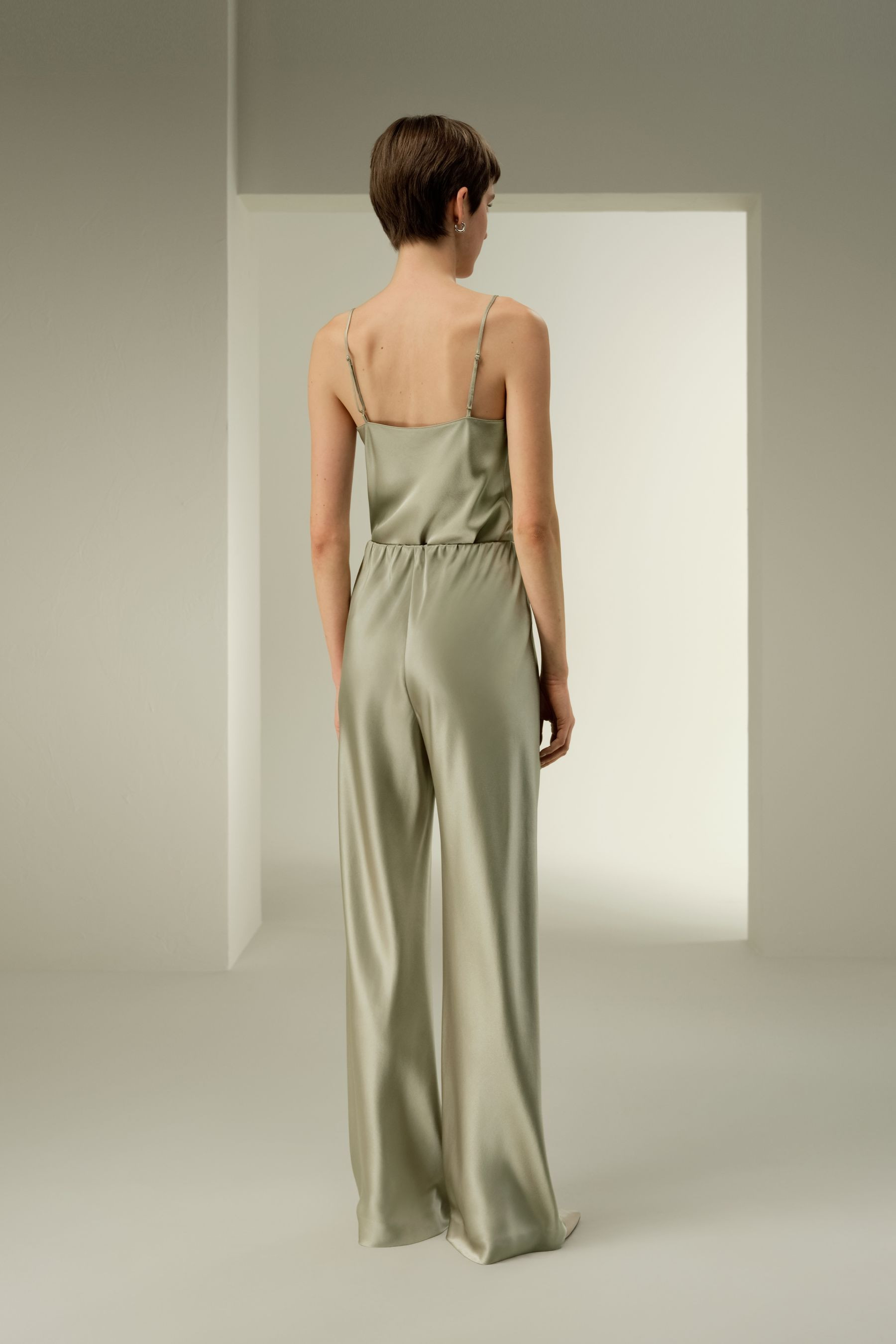 Straight-Leg Silk Satin Pants | LILYSILK