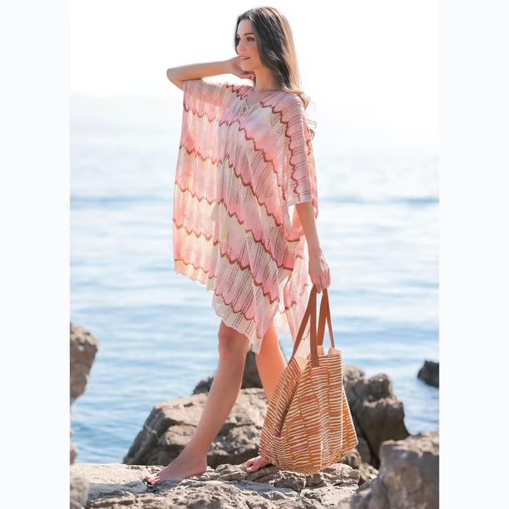 Shiraleah Pink Chevron Crochet Swim Cover Up | Target