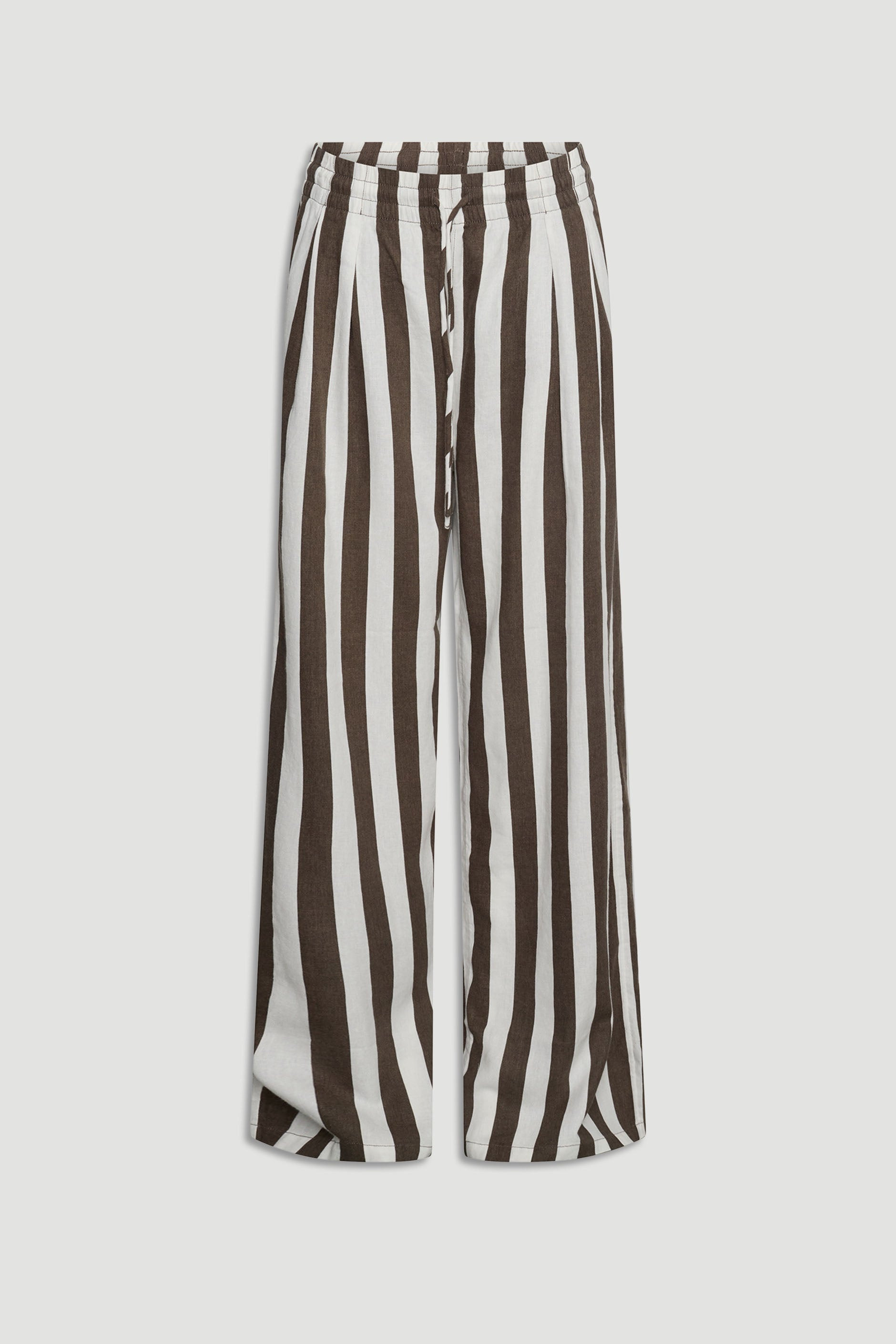 D-Luxe Linen Blend Stripe Pant - Desert Palm/Ivory | DECJUBA