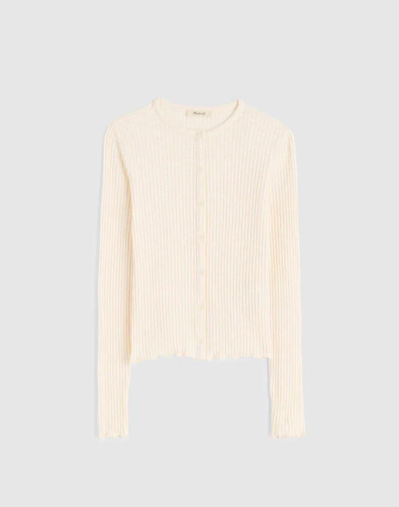 Lettuce-Hem Ribbed Cardigan | Madewell