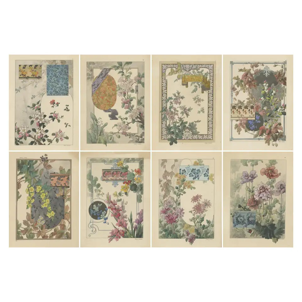 Botanical Elegance in Art Nouveau: A Collection of Floral Masterpieces, 1896 | 1stDibs