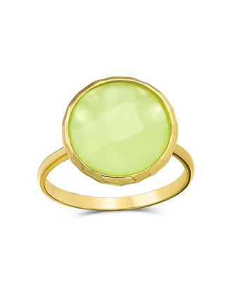 Multifaceted Seafoam Green Simulated Chalcedony Or Pink Simulated Rose Quartz Statement Ring 14K ... | Macy's