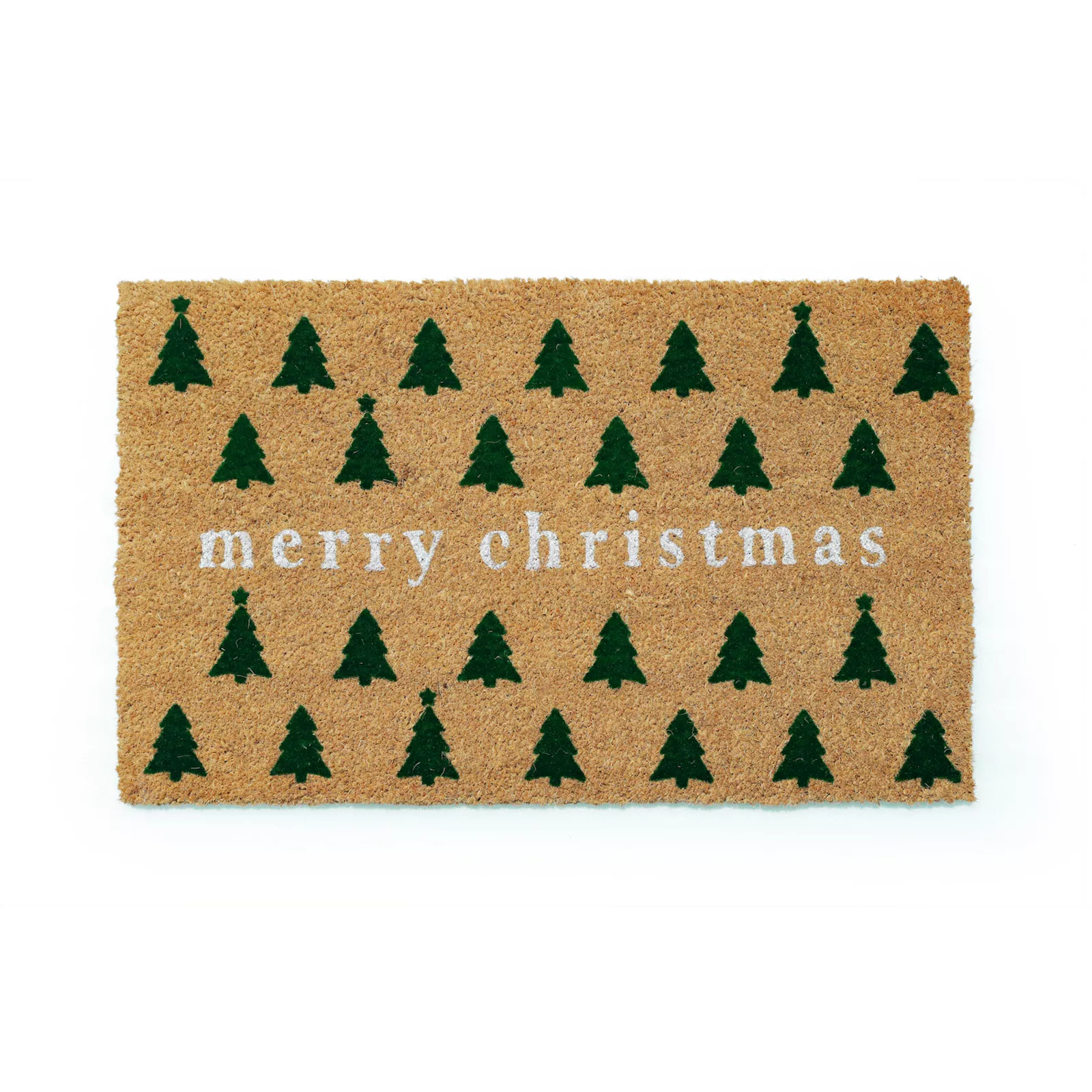 St. Nicholas Square Merry Christmas Trees 18'' x 30'' Coir Doormat, Dark Green, 18X30 | Kohl's
