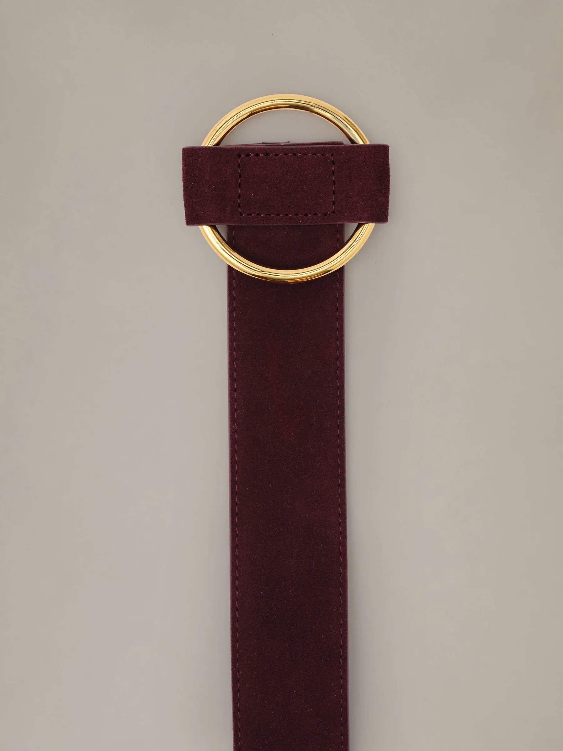 Cabernet/Gold Solid Amelia Suede Belt | Women's Belts | J.McLaughlin | J.McLaughlin