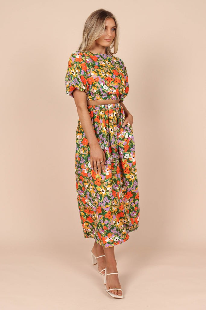 Gracie High Waisted Skirt - Red | Petal & Pup (US)