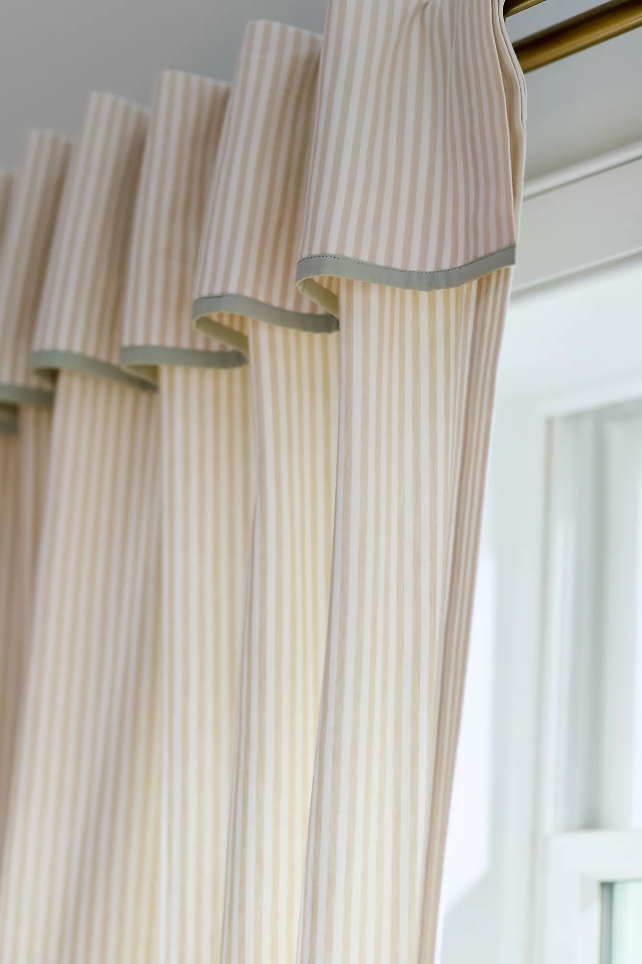 Darla Cotton Printed Striped Valance Curtain | Anthropologie (US)