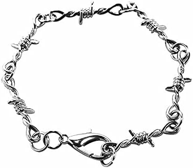 Bracelet Classic Punk Gothic Thorns Metal Barbed Wire Bracelet Men's And Women's Universal,Warm Gift | Amazon (UK)