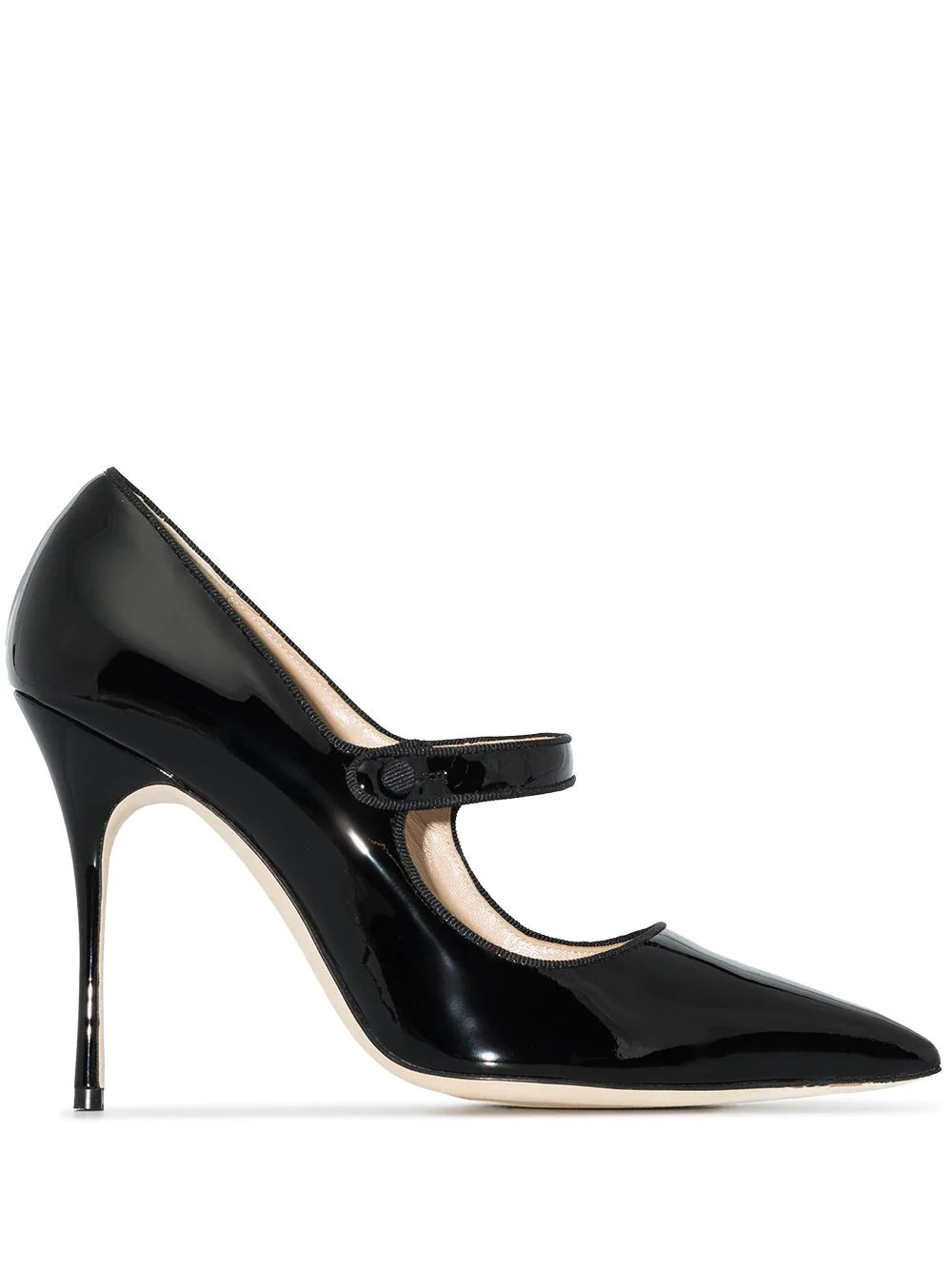 Manolo Blahnik Campari 105mm pointed-toe pumps - Black | Farfetch Global