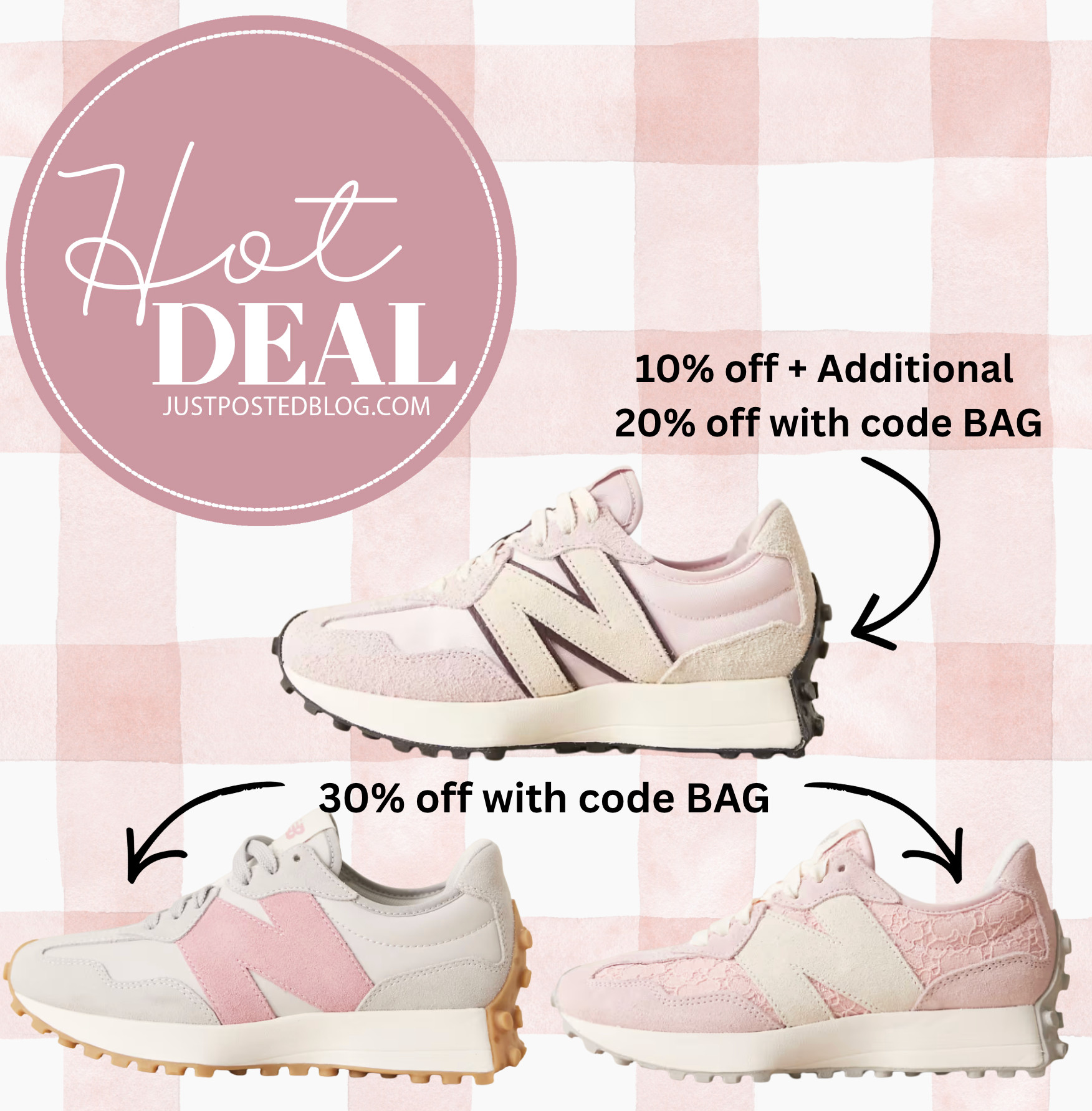 Pink sneakers on sale with code BAG 

 #LTKActive