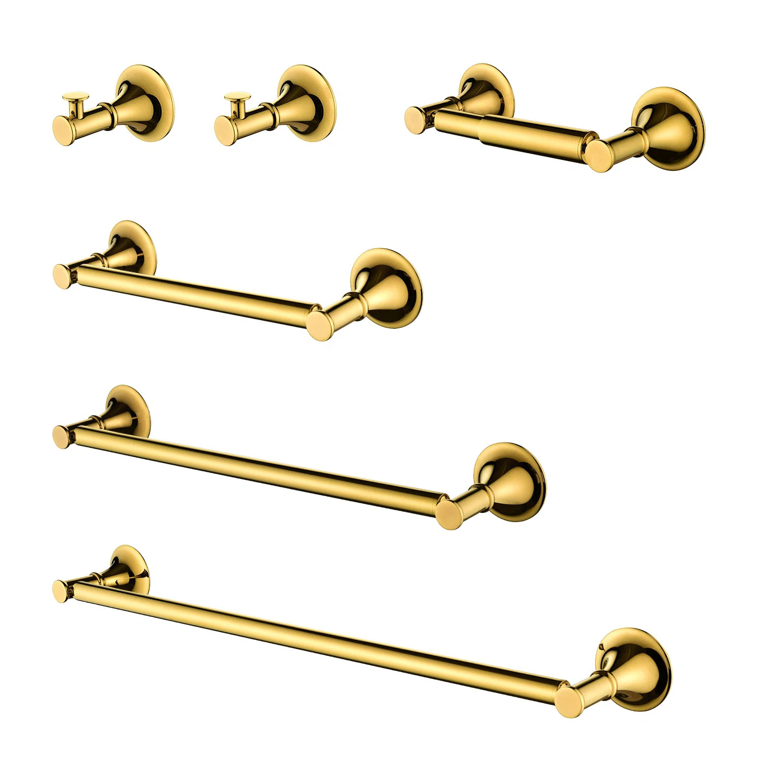 6 Piece Brass Bathroom Towel Rack Set Wall Mount XJ1-W928P198304 | Wayfair North America
