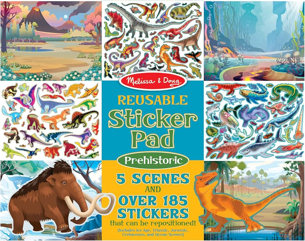 Melissa & Doug Prehistoric Reusable Sticker Pad | Amazon (US)