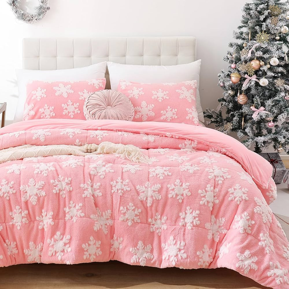 weigelia Queen Comforter Set Pink Velvet Comforter with 2 Pillowcases Ultra-Soft Microfiber Cozy ... | Amazon (US)