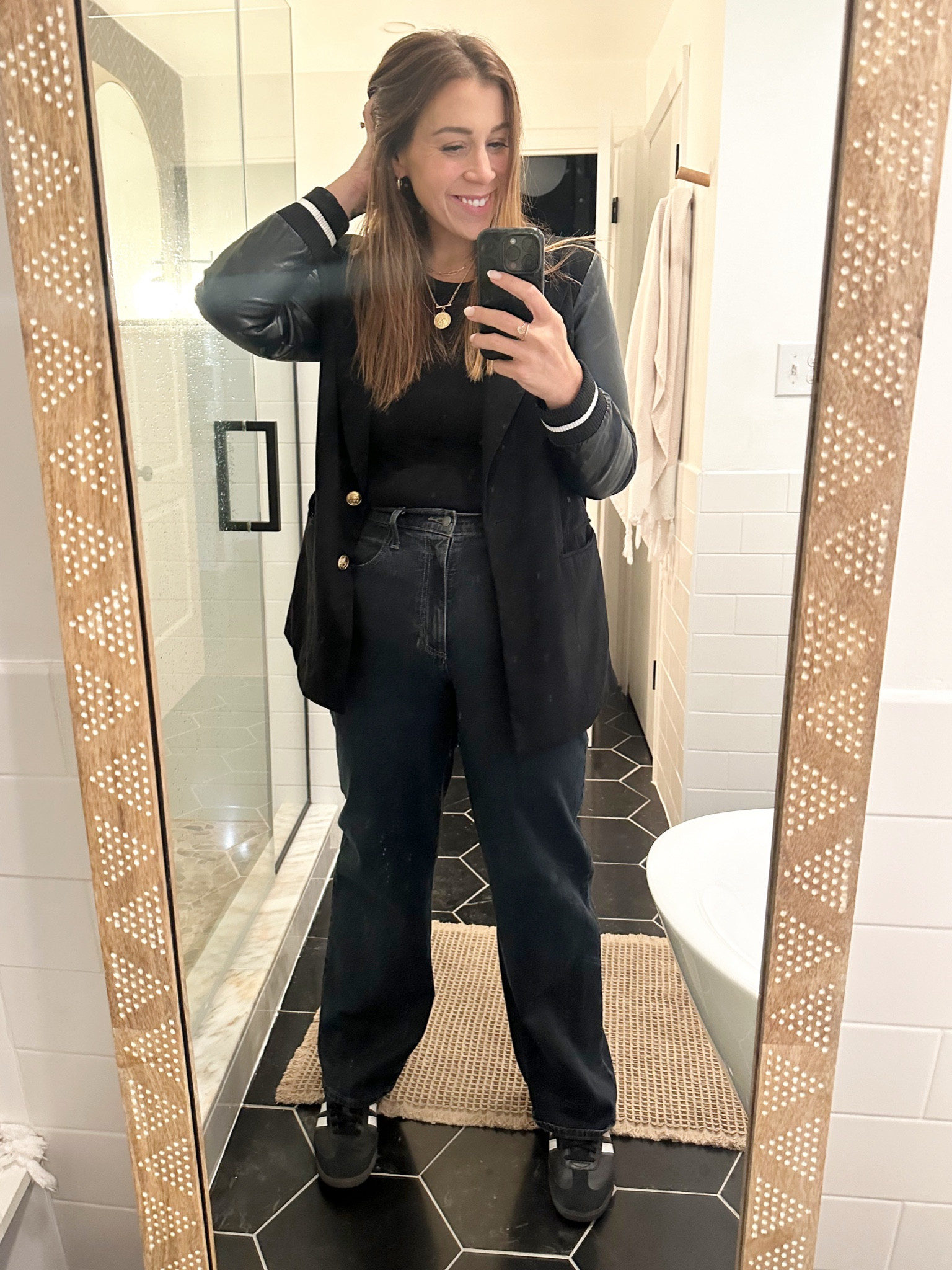 OOTD. Blazer is  no longer available, but found some really good comparisons  
Go to Target jeans 

#LTKStyleTip #LTKWorkwear #LTKMidsize