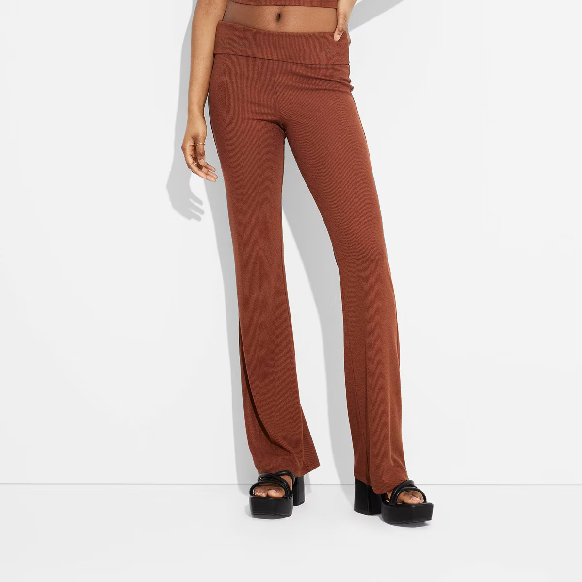 Women's Mid-Rise Foldover Flare Leggings - Wild Fable™ | Target