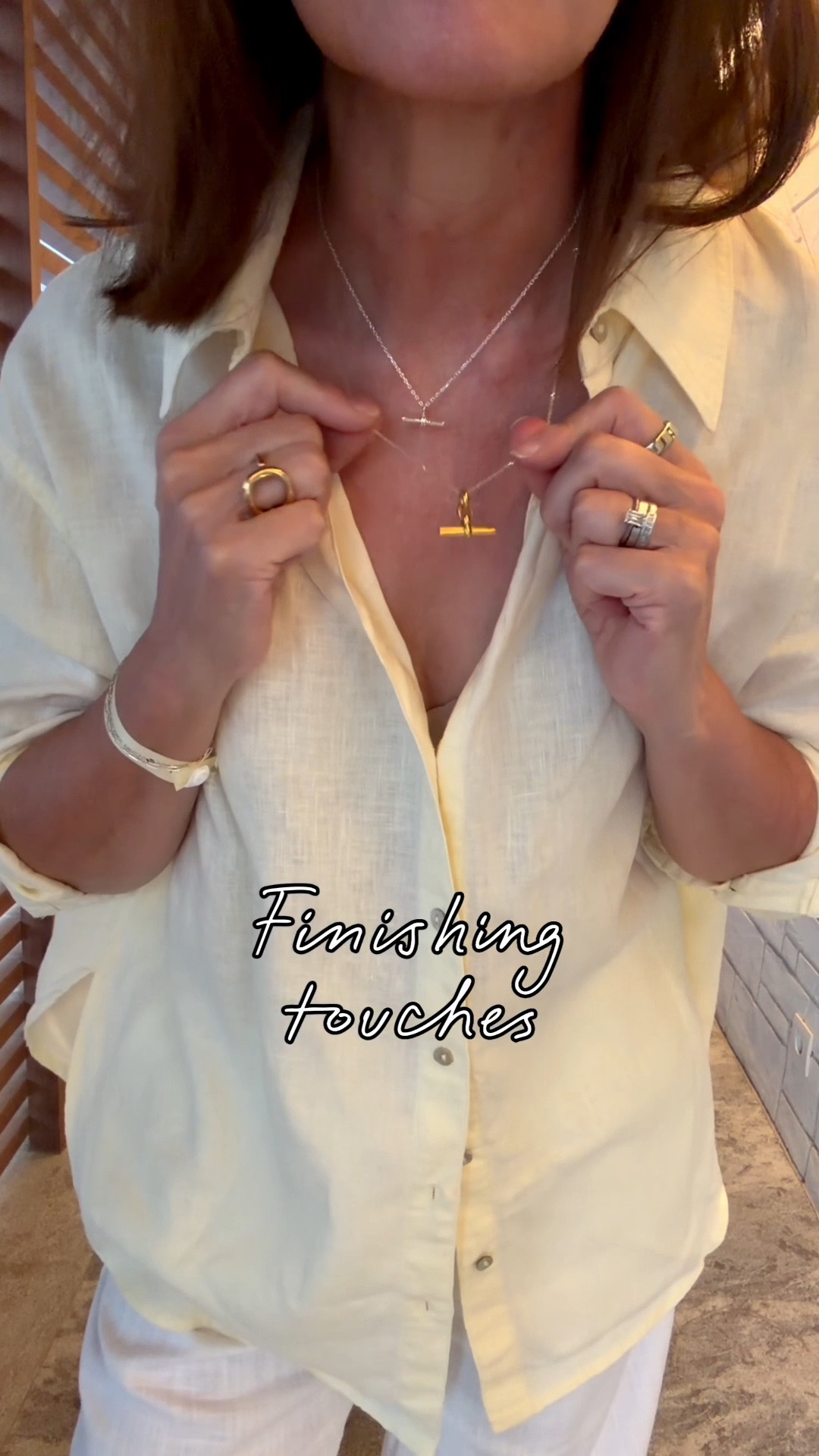 It’s all in the details. Those finishing touches that make an outfit feel more like you. 
I’ve taken to wearing these smaller T bar necklaces and earrings as everyday pieces. I rarely take them off and they go with everything.

I can still add more statement, chunky pieces too, and I find they compliment rather than complete. 

Do you have pieces you wear every day?

Silver T bar and earrings @Orelia 
Gold T bar - Tilly Sveeas
Chunky ring @SEZANE 
Pendant @Zara 
Gold band @oura

#LTKsummer #LTKluxury #LTKstyletip
