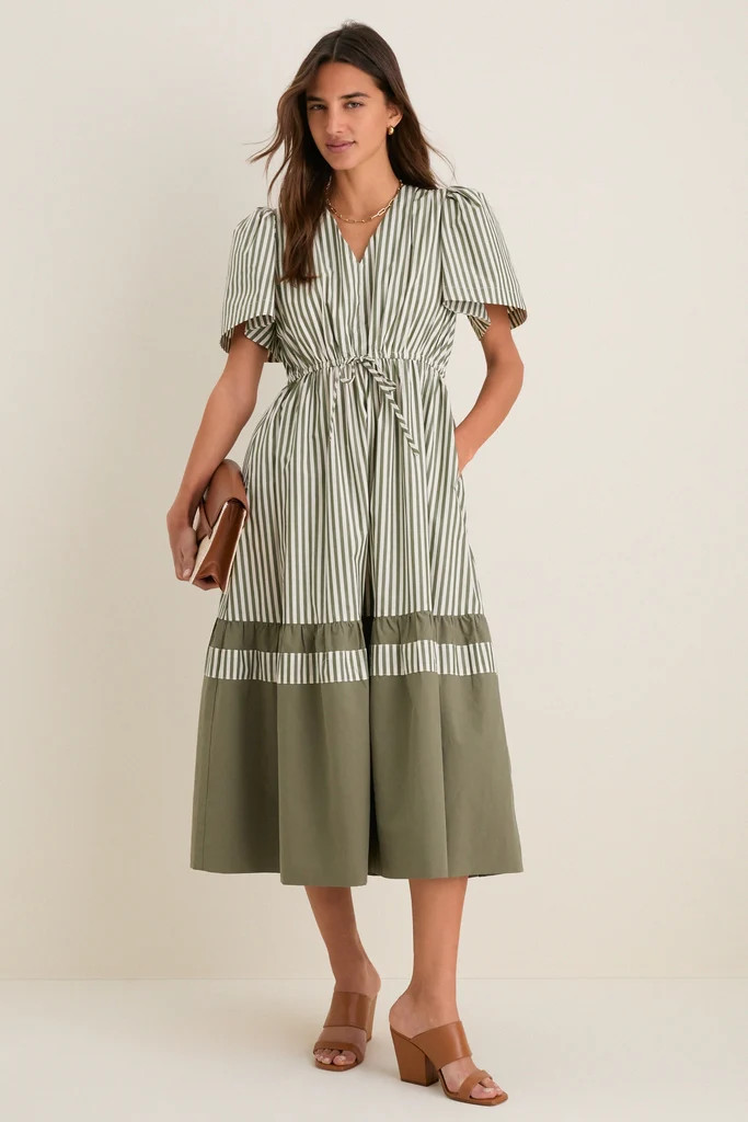 Jardin Stripe Cotton Poplin Mitchell Dress | Tuckernuck (US)