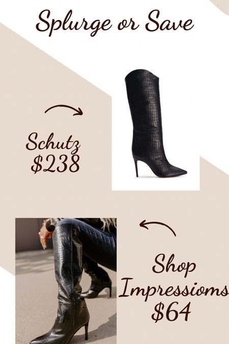 Splurge vs save 
Boots 
Black tall boots 


#LTKstyletip #LTKunder100 #LTKshoecrush