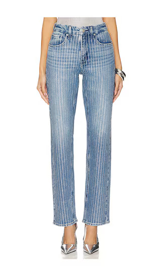 Good American Good Icon Rhinestone Jeans in Denim-Medium. - size 20 | Revolve Clothing (Global)