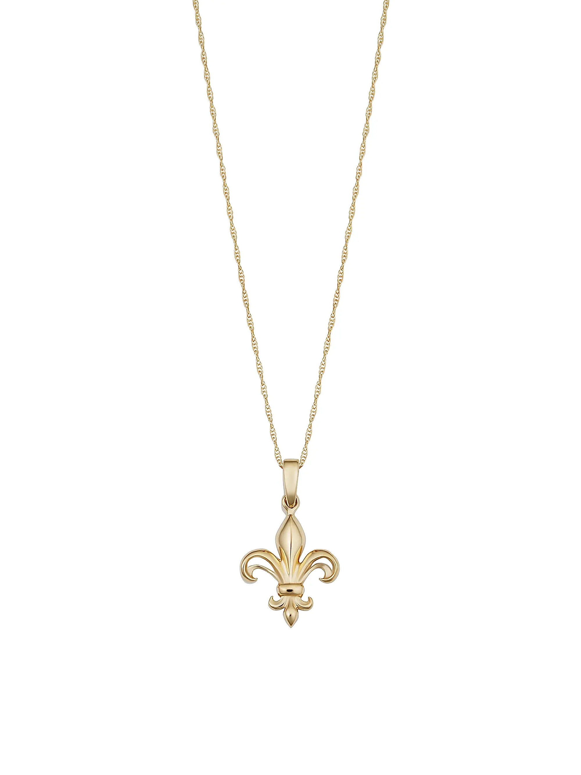 Oradina 14K Yellow Gold Fleur De Lis Pendant Necklace | Saks Fifth Avenue | Saks Fifth Avenue