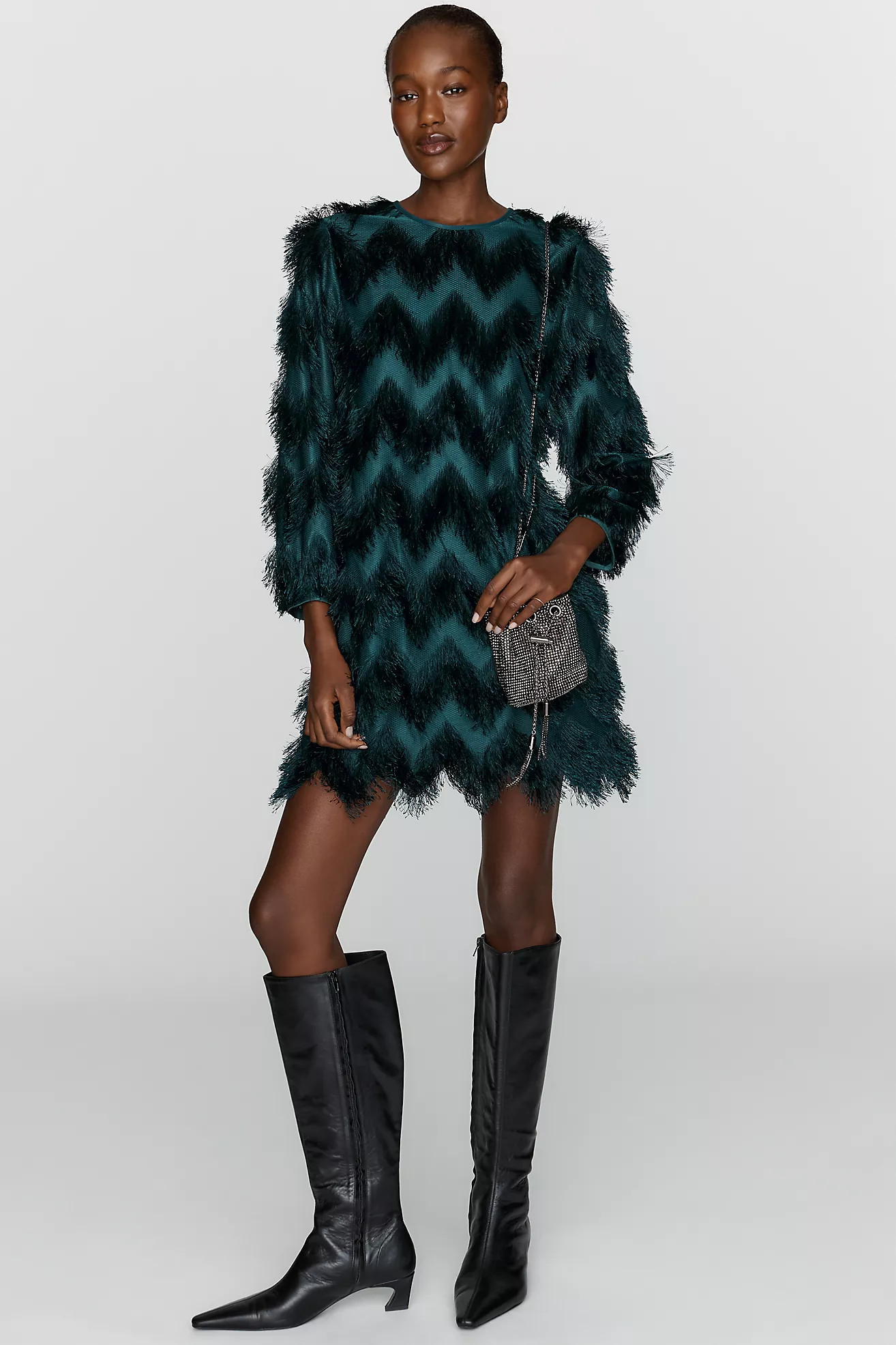 Hutch Fringed Chevron Dress | Anthropologie (US)