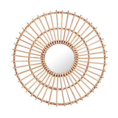 Ronnie Round Rattan Mirror | Kirkland's Home