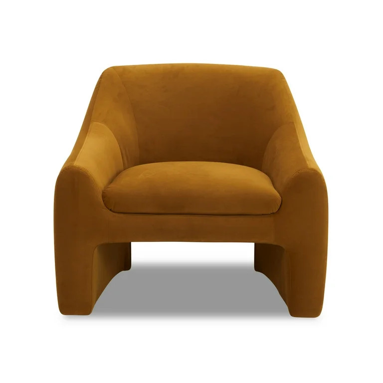 Better Homes & Gardens Emerson Curvy Accent Chair, Ochre Velvet | Walmart (US)
