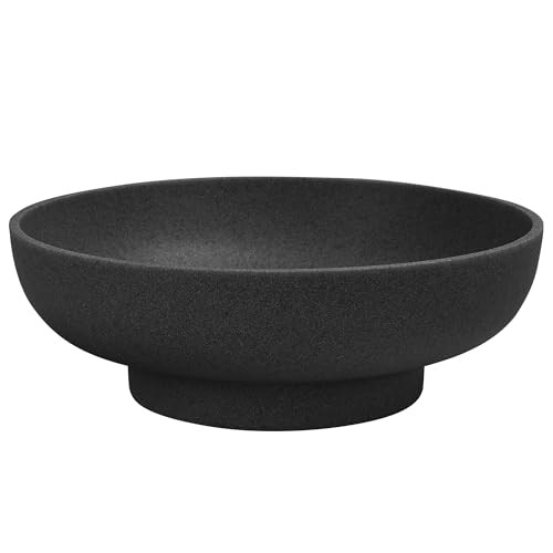 YMXYJM Large Decorative Concrete Bowl, Modern Handicraft Bowls for Home Decor, Decorative Fruit Bowl for Kitchen Counter, Stylish Key Bowl for Entry Table, Artificial Stone Black | Amazon (US)