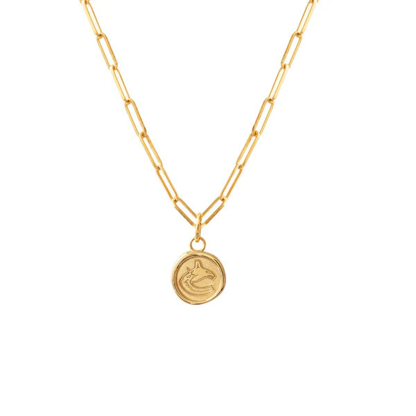 Vancouver Canucks Wax Seal Oval Link Pendant Necklace | So Pretty Cara Cotter