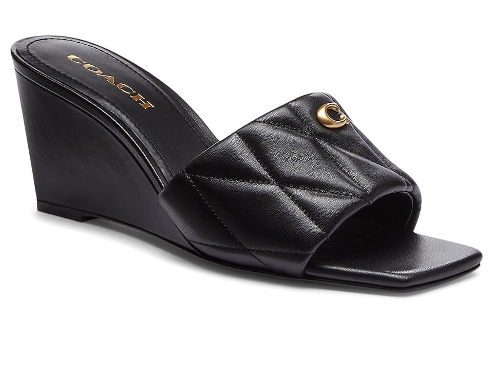 COACH Emma Wedge Women's Shoes Black : 8.5 B - Medium, Leather | Zappos