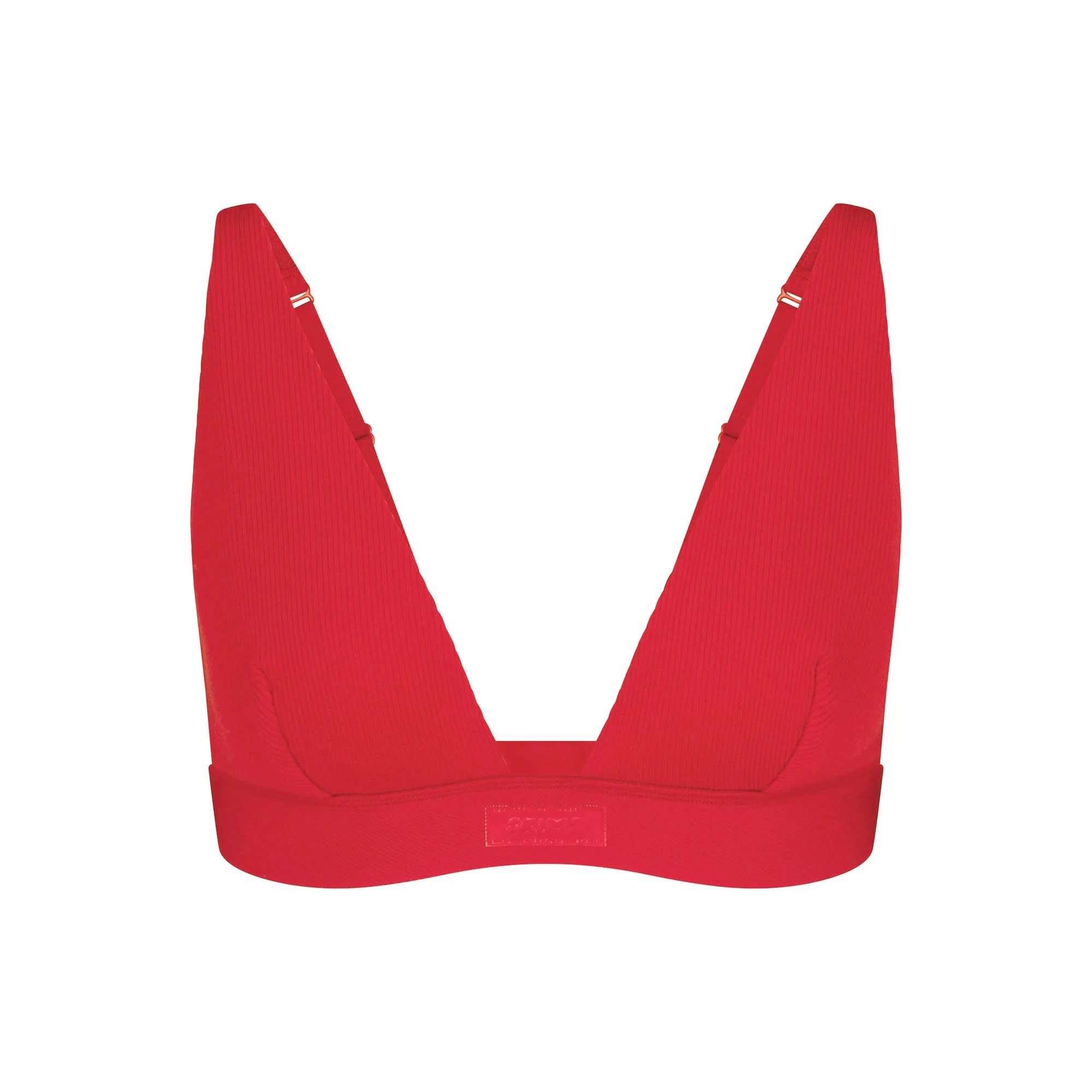 COTTON RIB PLUNGE BRALETTE | CRANBERRY | SKIMS (US)