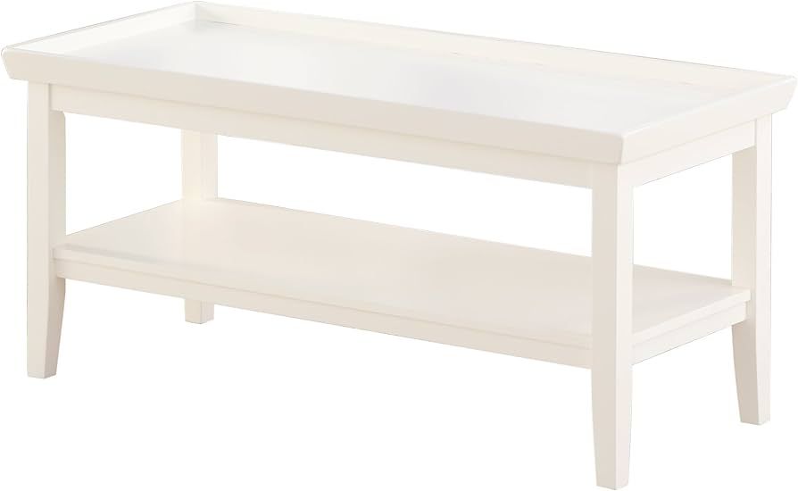 Convenience Concepts Ledgewood Coffee Table with Shelf, White | Amazon (US)