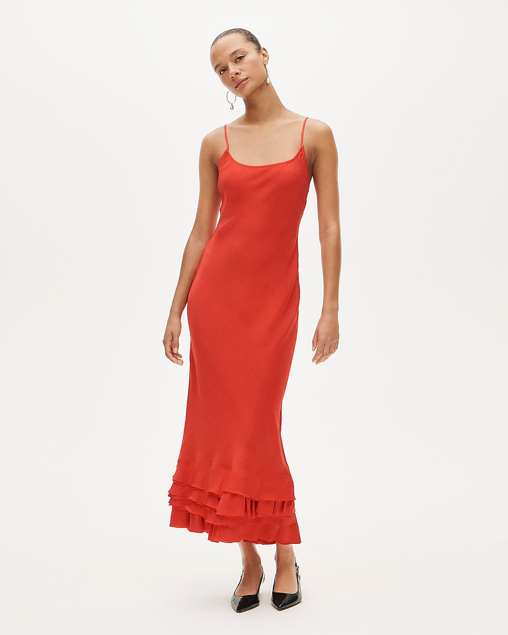 Ruffle-trim slip dress | J. Crew US