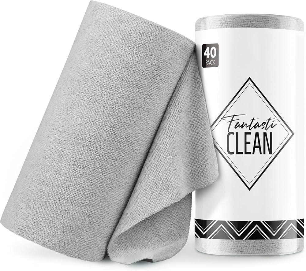 Fantasticlean Microfiber Cleaning Cloth Roll -40 Pack, Tear Away Microfiber Towels, 12" x 12", Re... | Amazon (US)