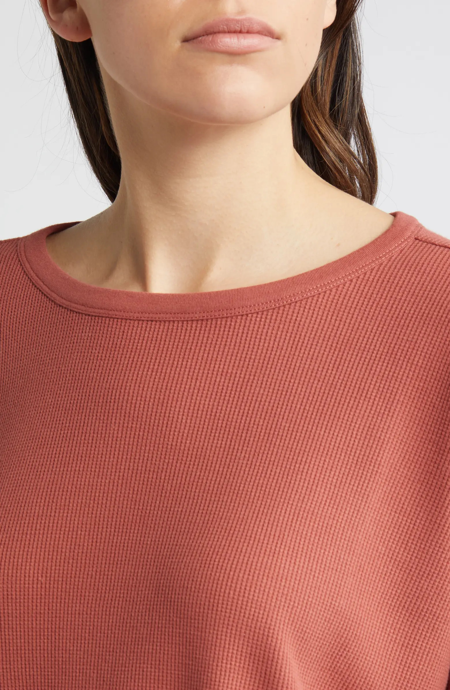 Treasure & Bond Oversize Organic Cotton Blend Thermal Knit Top | Nordstrom | Nordstrom