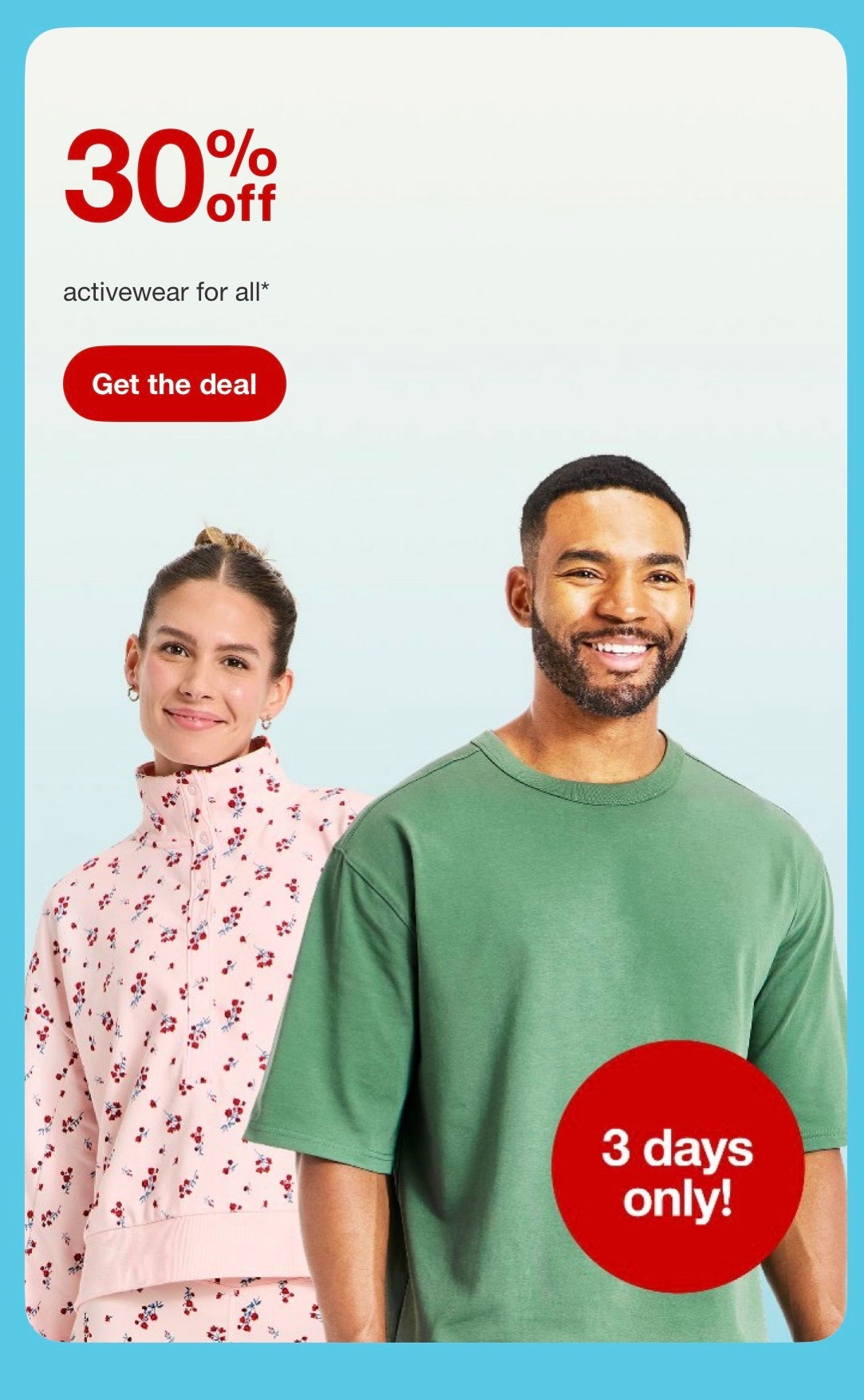 30% off activewear for the family! 

#target 
#goals 
#workout 
#fitness 
#travel
#springbreak

#LTKKids #LTKFindsUnder50 #LTKSaleAlert