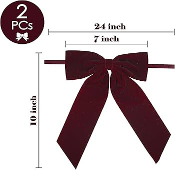AIMUDI Burgundy Velvet Bows 7" Premade Velvet Bows Christmas Bows for Gift Wrapping, Holiday Craf... | Amazon (US)