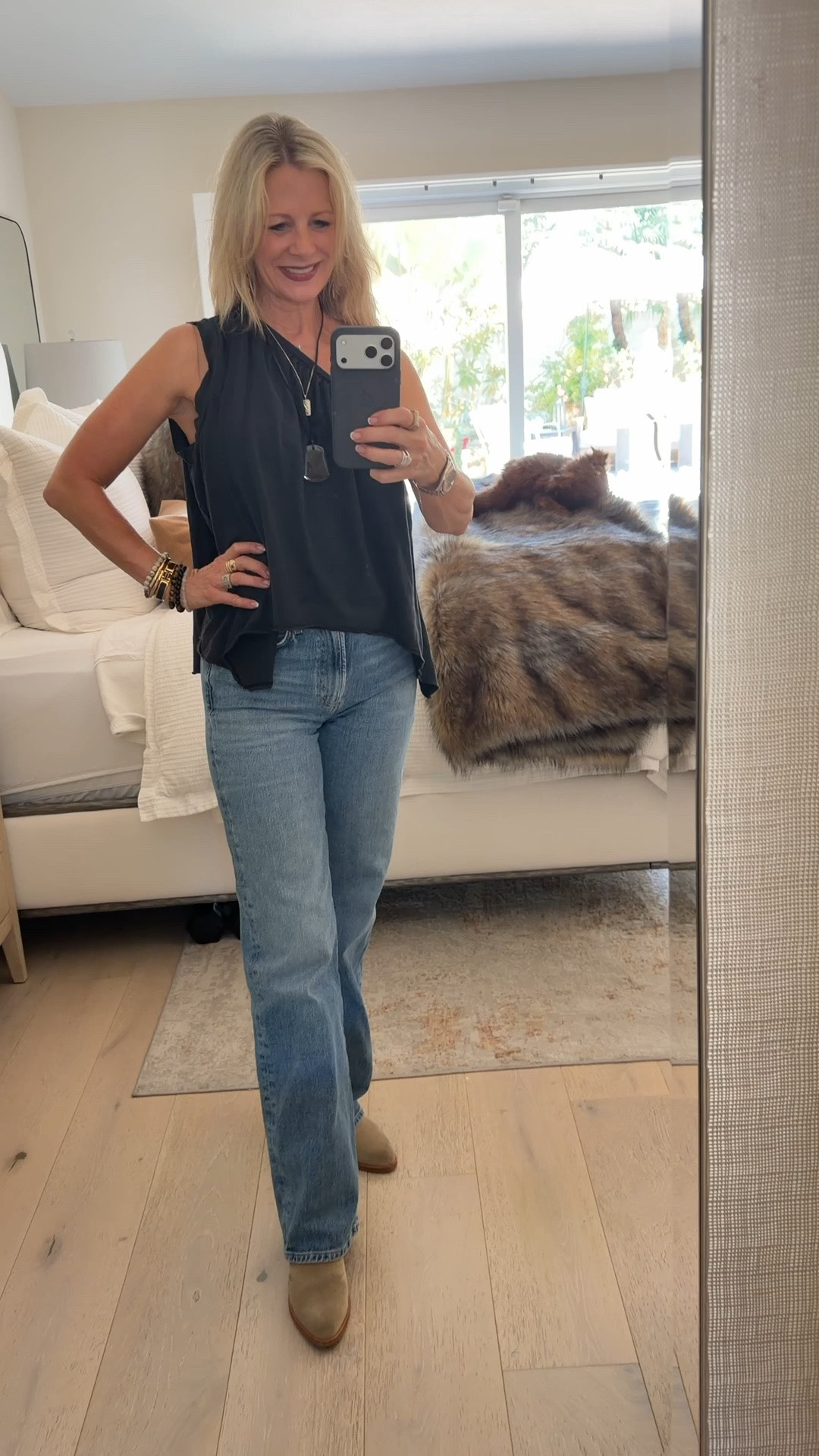 OOTD - Warm summer work days 💕 wearing 26 jeans. I bought this free people top several years ago. Linking same top, but in different color.

#LTKootd #LTKOver40 #LTKWorkwear