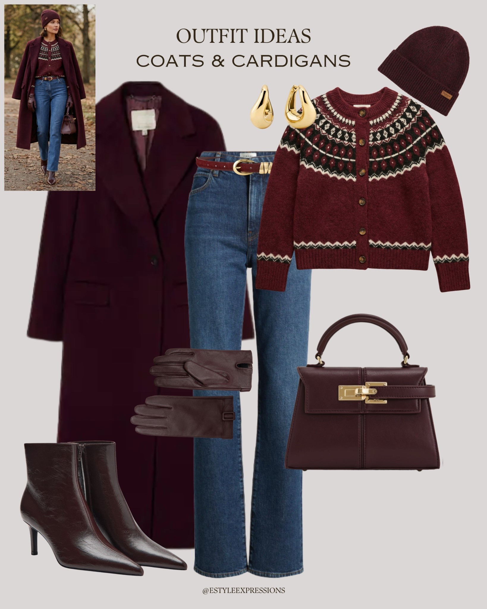 Outfit Ideas with Coats & Cardigans in rich seasonal colours!✨ Styled with blue jeans for a simple, chic & comfy winter vibe.❄️🤎 

#LTKFindsUnder100 #LTKSeasonal #LTKSaleAlert