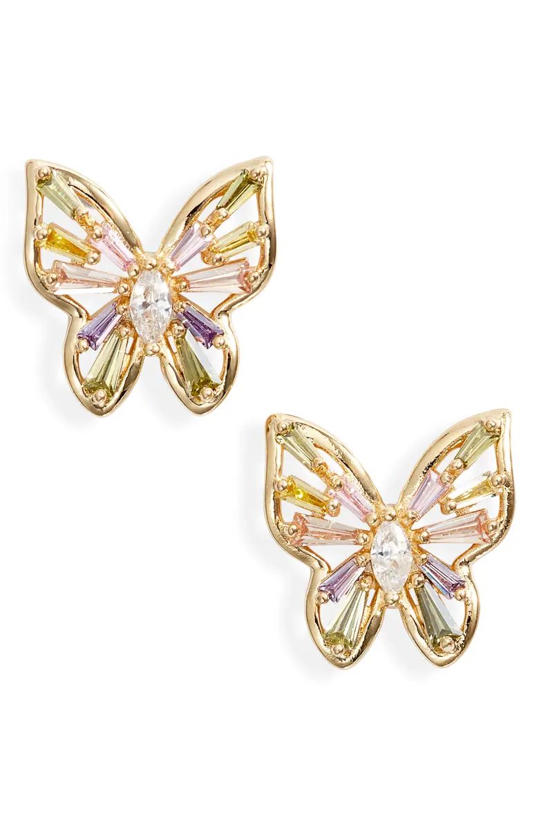Cubic Zirconia Butterfly Stud Earrings | Nordstrom