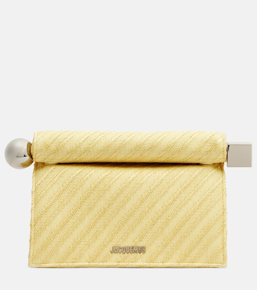 Jacquemus Rond CarrÃ© raffia-effect clutch | Mytheresa (US/CA)