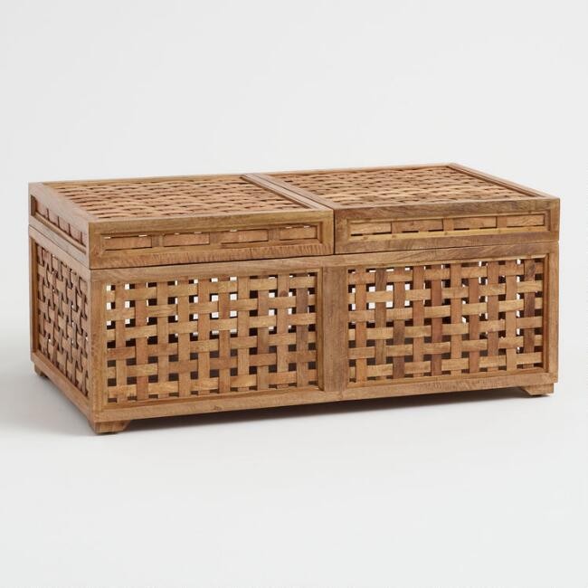 Slide Top Woven Jonna Storage Coffee Table | World Market