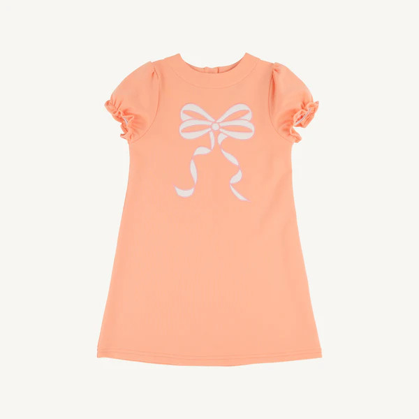 Short Sleeve Eliza's Applique Dress - Seashore Sherbet with Palmetto P | The Beaufort Bonnet Company