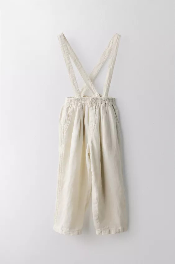 6-10 ANS/ PANTALON 100% LIN BRETELLES AMOVIBLES LIMITED EDITION | Zara FR