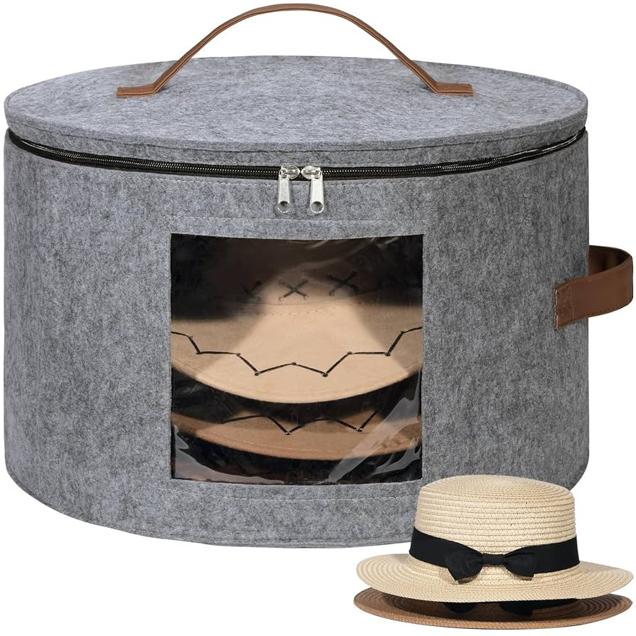 Lifewit Round Cowboy Hat Box for 7 Caps, Large Felt Hat Organizer Bag for Men & Women Storage, Ba... | Amazon (US)