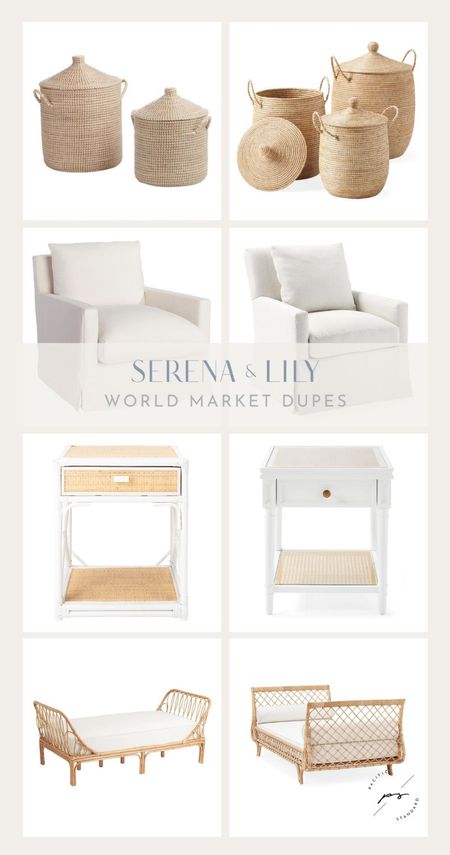 GET THE LOOK FOR LESS: shop Serena and Lily looks for less at World Market! Find rattan night stand, classic skirted accent chair, rattan day bed, and more! 

#LTKsalealert #LTKSeasonal #LTKhome