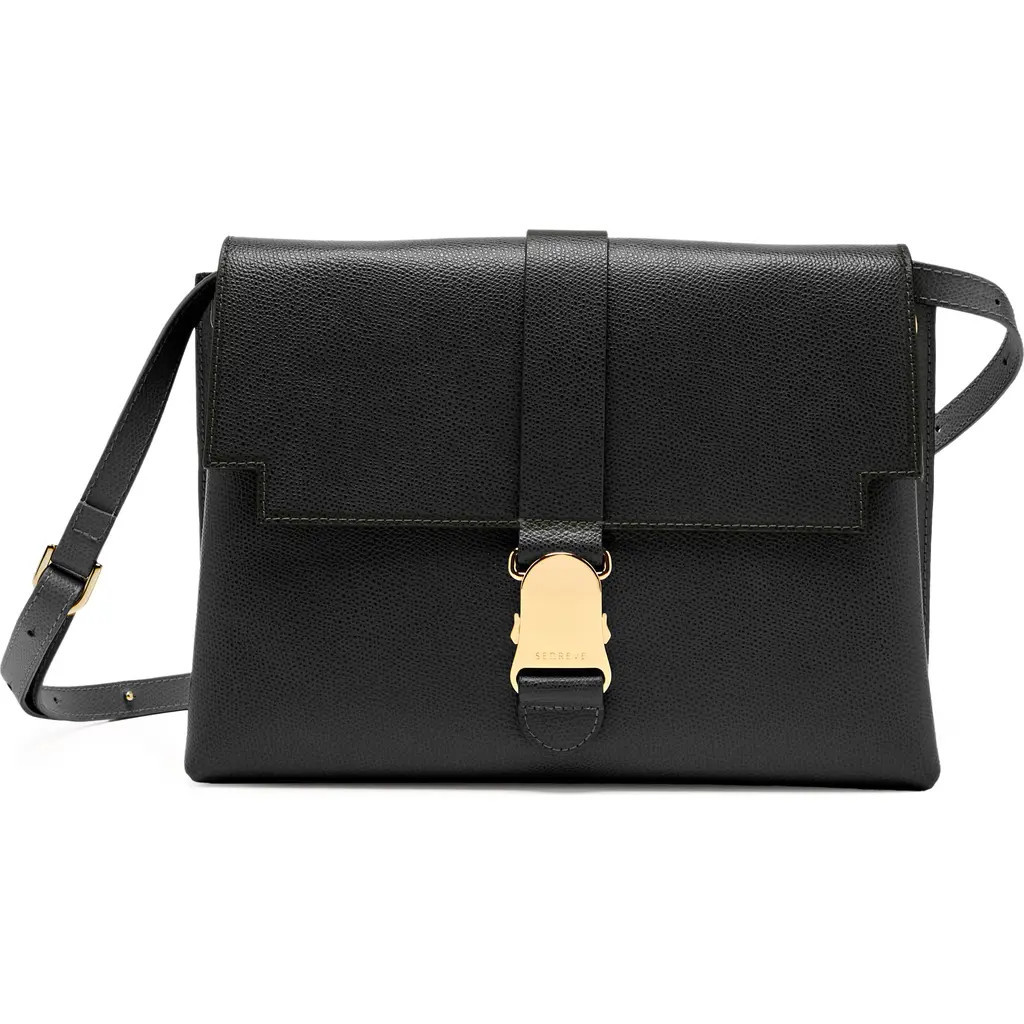 SENREVE Cadence Shoulder Pebbled Leather Handbag in Noir at Nordstrom | Nordstrom