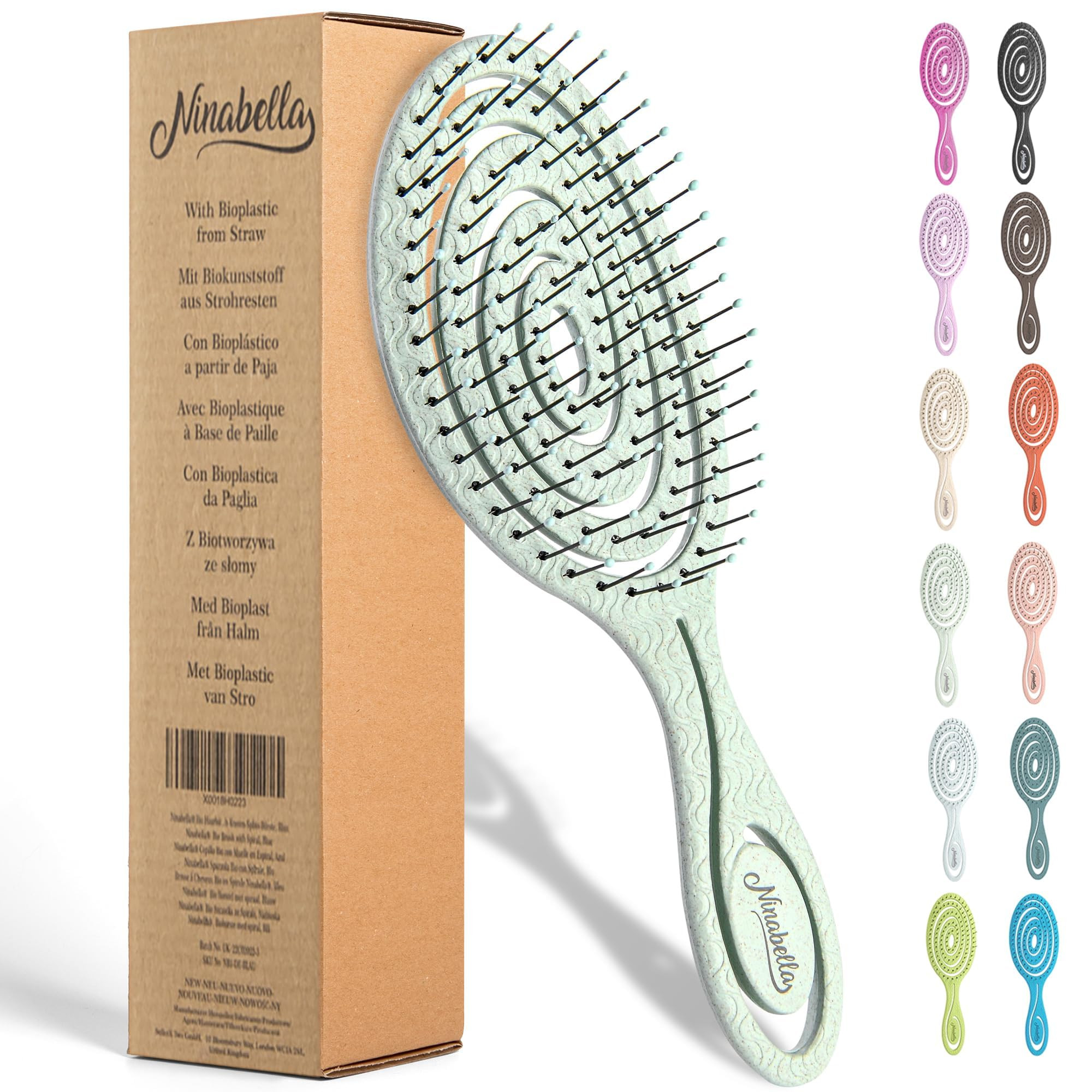 Ninabella Organic Detangling Hair Brush for Women, Men & Children - Does not Pull on Hair - Strai... | Amazon (US)