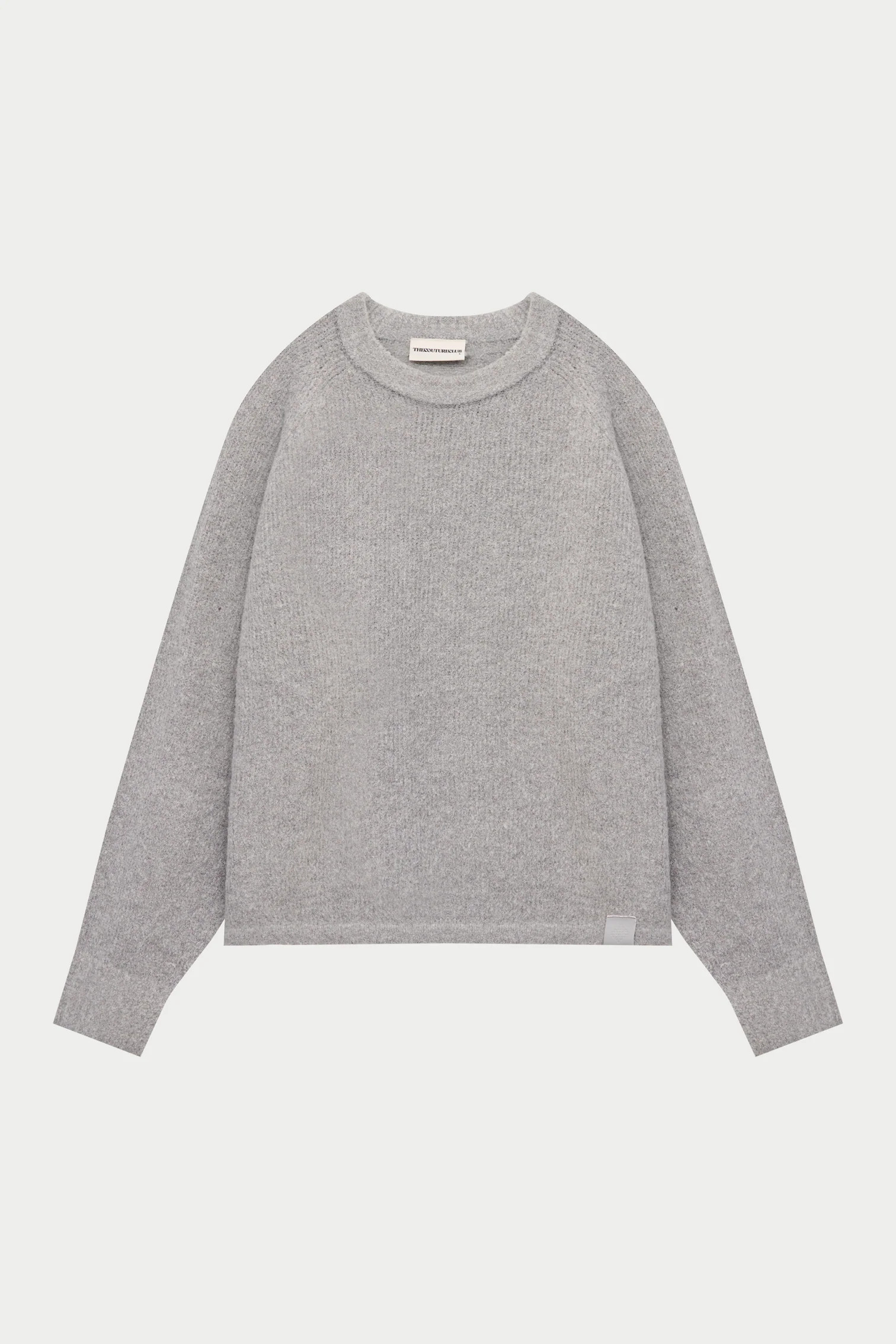 BOUCLE KNIT RAGLAN CREW - GREY MARL | The Couture Club