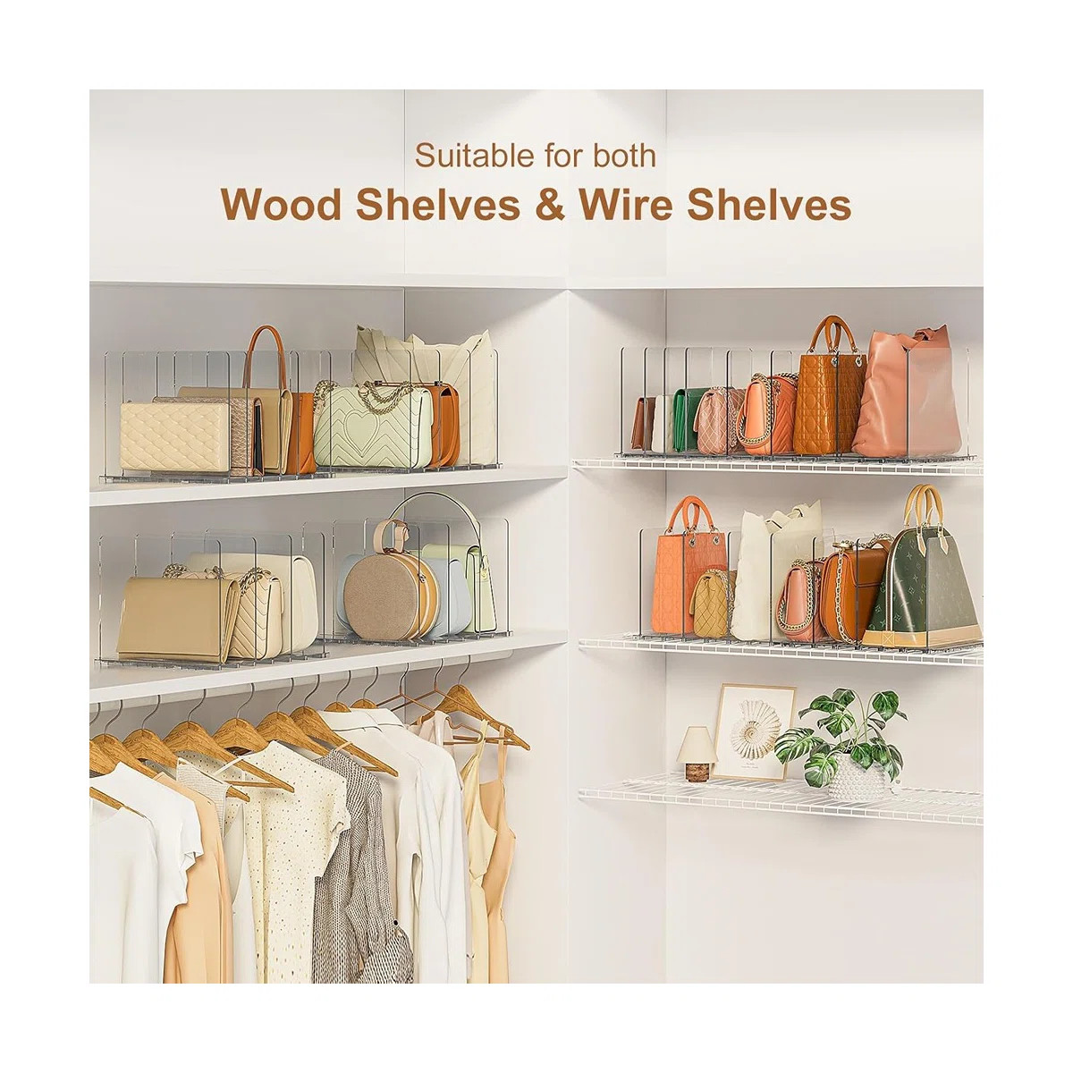 Adjustable Clear Bag And Purse Organizer For Closet, Handbag And Clutch Dividers To Keep Purses U... | Wayfair North America